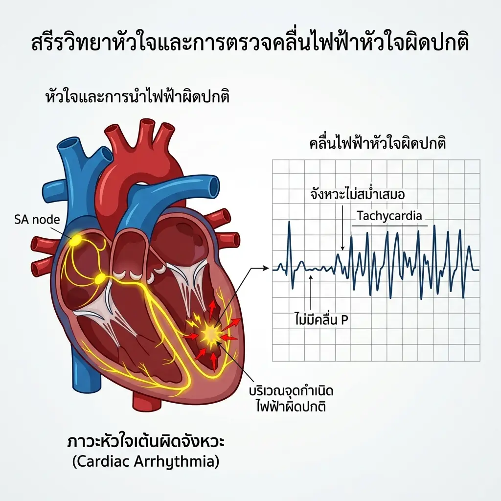 หัวใจเต้นผิดจังหวะ (Arrhythmia) อาการแบบไหนอันตราย เมื่อไหร่ต้องพบหมอ